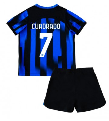 Maillot de foot Inter Milan Juan Cuadrado #7 Domicile enfant 2023-24 Manches Courte (+ pantalon court)